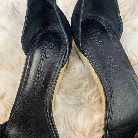 Splendid Sandals Womens 8.5 Black Suede Aria Wedge Espadrille - Picture 7 of 7